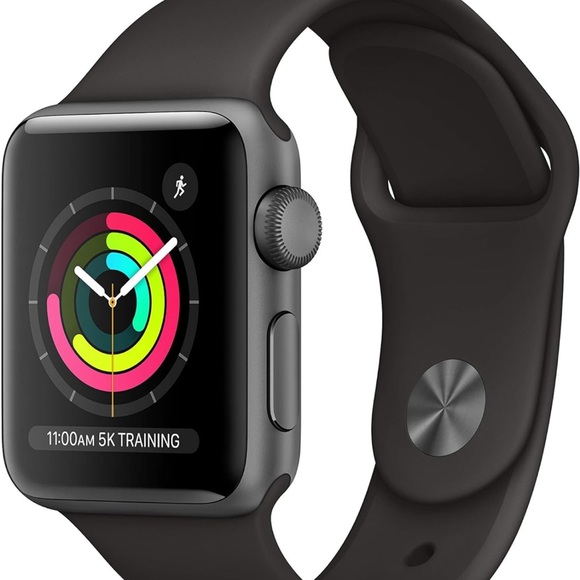 Like new Apple Watch Series 3 aluminum with black sports band - Picture 1 of 4